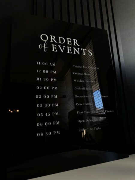Order of Events Acrylic Signage I