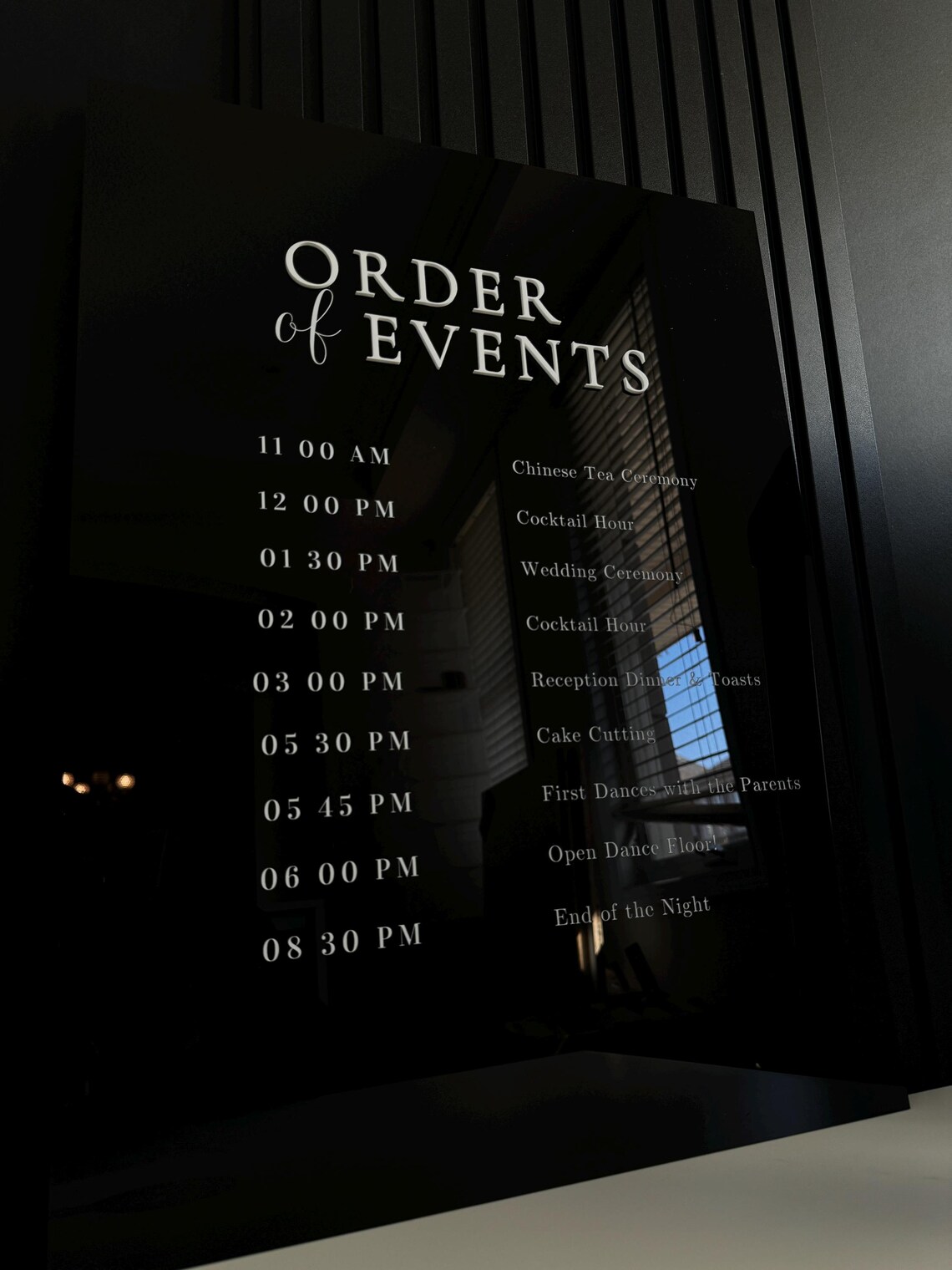 Order of Events Acrylic Signage I