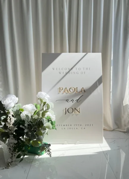 Elara I– 3D Acrylic Wedding Welcome Sign