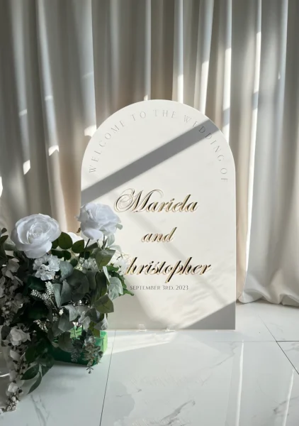 Elara IV– 3D Acrylic Wedding Welcome Sign