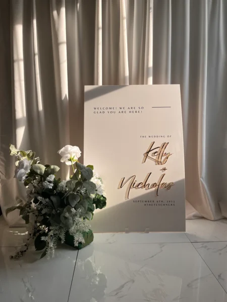 Elara III– 3D Acrylic Wedding Welcome Sign