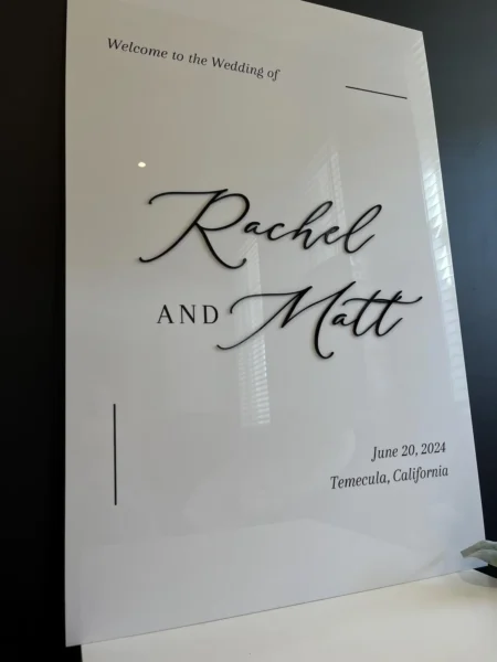 Elara VII– 3D Acrylic Wedding Welcome Sign