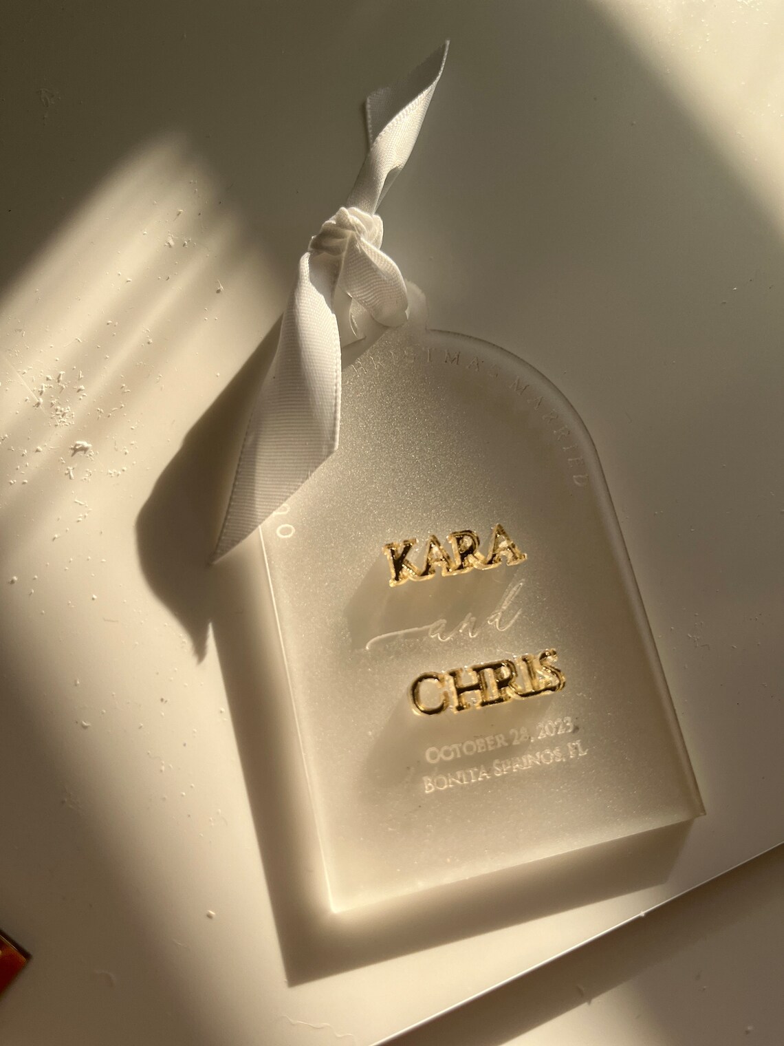 First Christmas Married Ornament V - Image 3