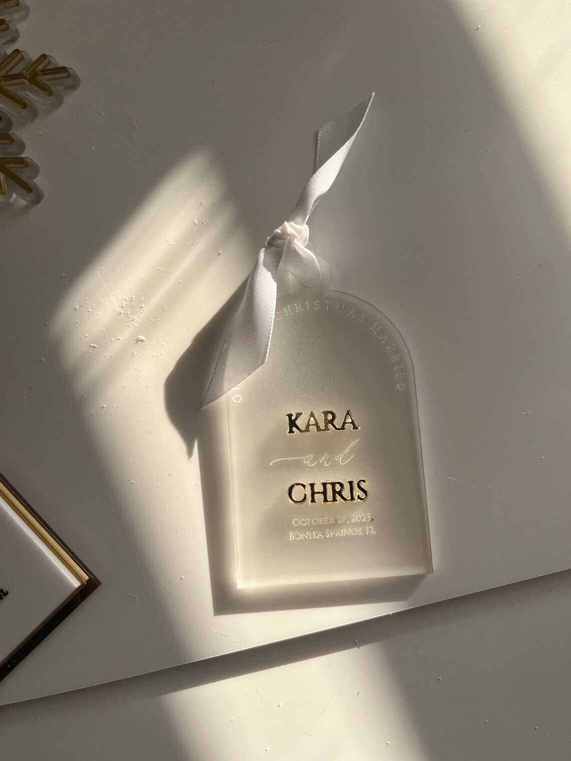 First Christmas Married Ornament V - Image 2